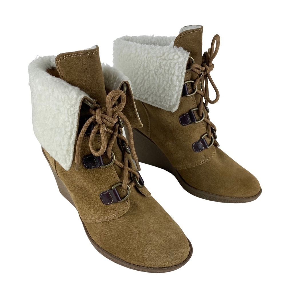 Coach and Four Sherpa Suede Leather Boots Women’s Size 8.5 Tan Brown Keystone II - Picture 9 of 9